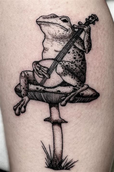 frog tattoo japanese|frog playing banjo tattoo.